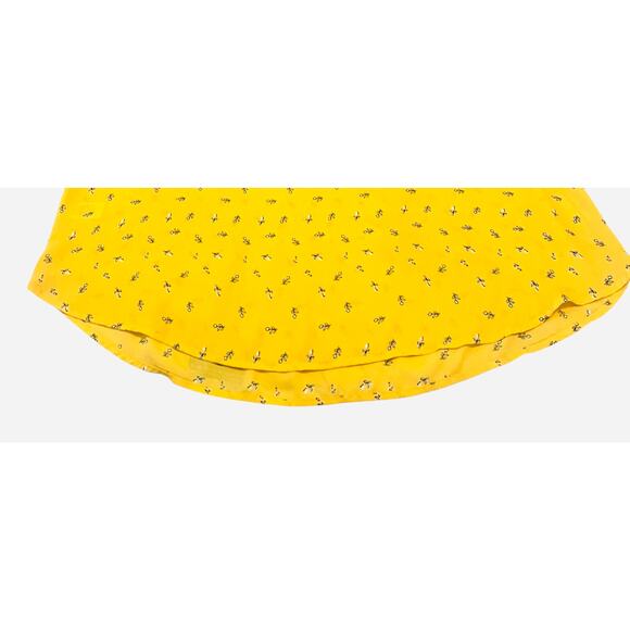 LOFT OUTLET CAP SLV RND NECK TUNIC BLOUSE, WOMENS, XL, YELLOW W/SMALL FLOWERS - Picture 9 of 11